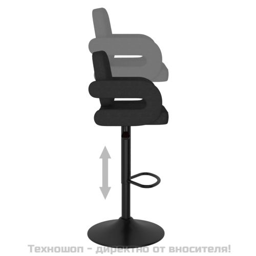 Бар табуретки, 2 бр, черни, текстил