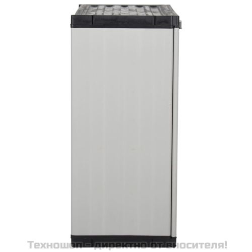 Градински шкаф за съхранение с 1 рафт сиво-черен 68x40x85 см