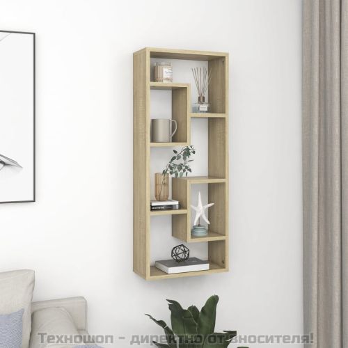 Стенен рафт, дъб сонома, 36x16x90 см, инженерно дърво