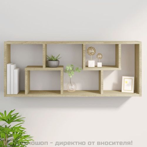 Стенен рафт, дъб сонома, 36x16x90 см, инженерно дърво