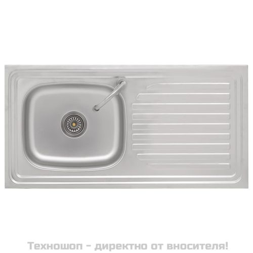 Къмпинг мивка, единична, с кран, неръждаема стомана