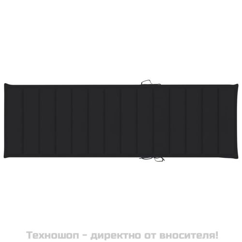 Шезлонг с черно шалте, импрегнирана борова дървесина