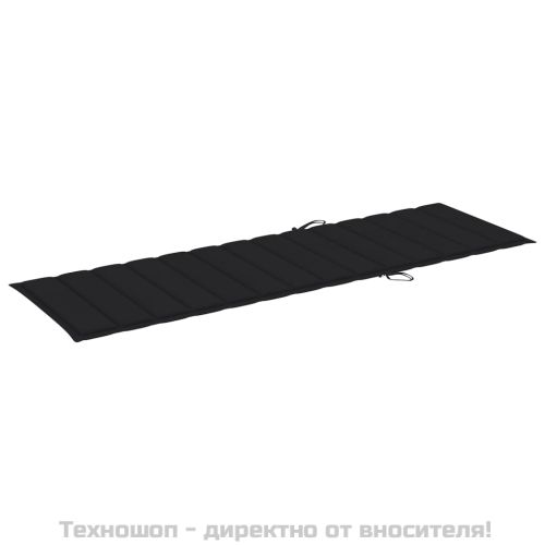 Шезлонг с черно шалте, импрегнирана борова дървесина