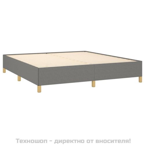 Рамка за легло без матрак, тъмносива, 160x200 см, плат