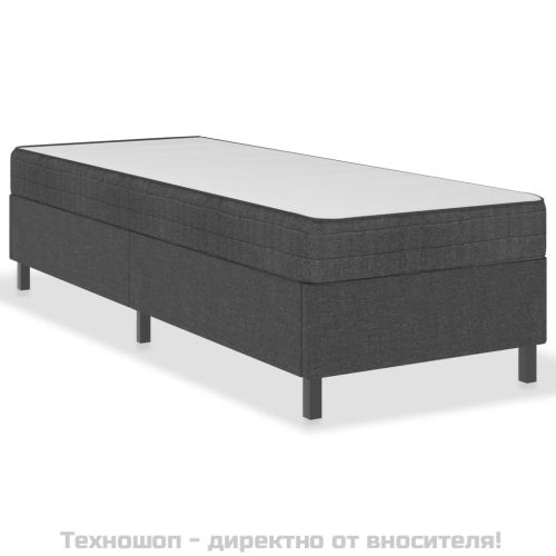 Боксспринг легло, тъмносиво, текстил, 100x200 см