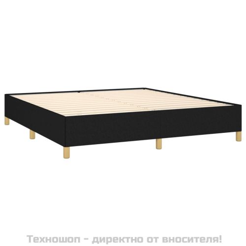 Рамка за легло с пружини, черна, 160x200 см, плат