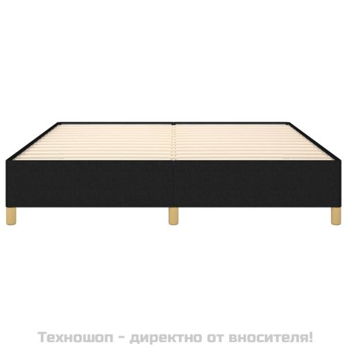 Рамка за легло с пружини, черна, 160x200 см, плат