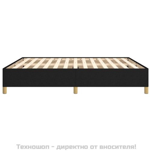 Рамка за легло с пружини, черна, 160x200 см, плат