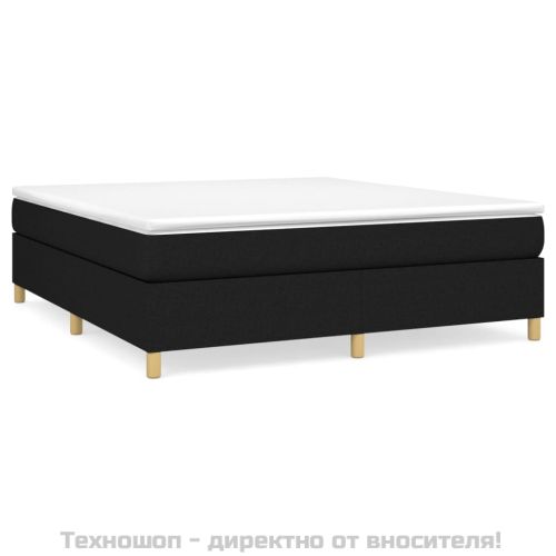 Рамка за легло с пружини, черна, 180x200 см, плат