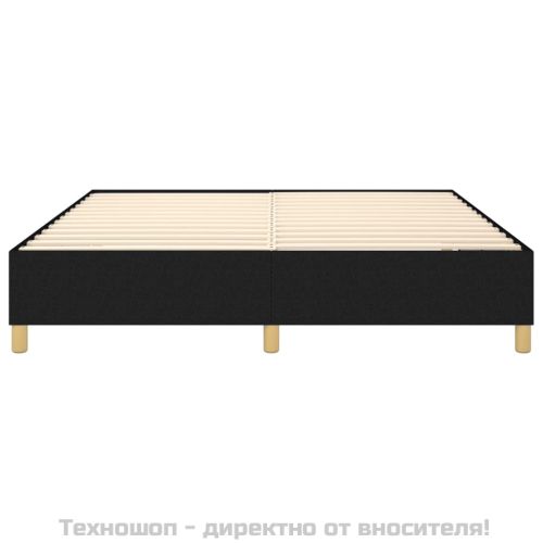 Рамка за легло с пружини, черна, 180x200 см, плат