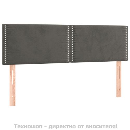 Боксспринг легло с матрак, тъмносиво, 140x190 см, кадифе