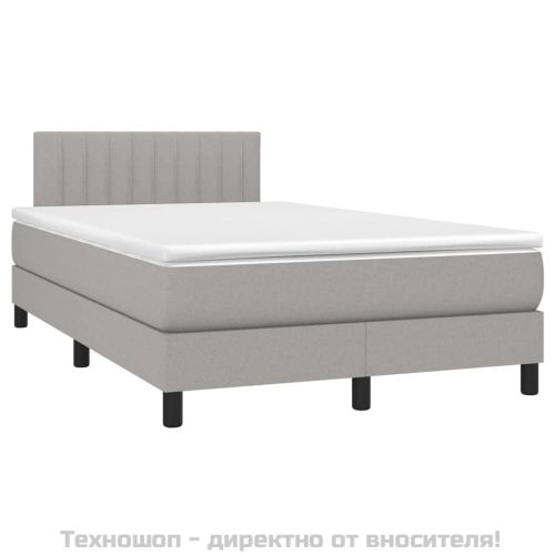 Боксспринг легло с матрак, светлосиво, 120x200 см, плат