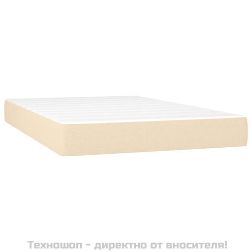 Боксспринг легло с матрак, кремаво, 120x200 см, плат