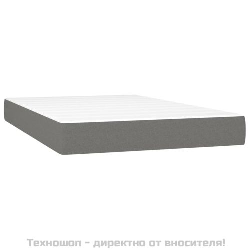 Боксспринг легло с матрак, тъмносиво, 120x200 см, плат