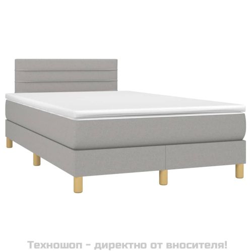 Боксспринг легло с матрак, светлосиво, 120x200 см, плат