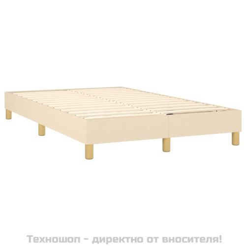 Боксспринг легло с матрак, кремаво, 120x200 см, плат