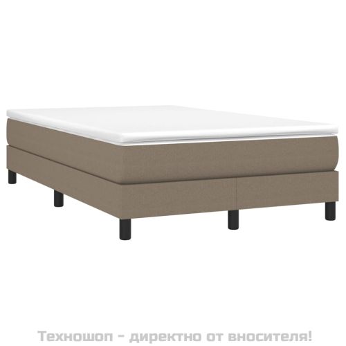 Боксспринг легло с матрак, таупе, 120x200 см, плат
