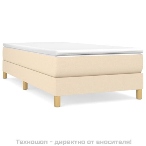 Боксспринг легло с матрак, кремаво, 100x200 см, плат