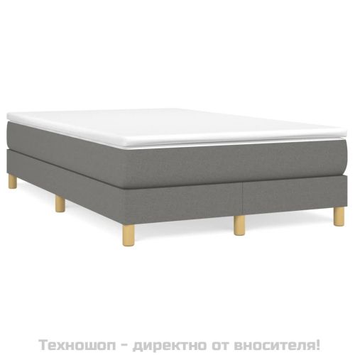 Боксспринг легло с матрак, тъмносиво, 120x200 см, плат