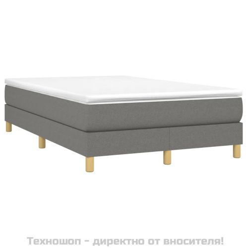 Боксспринг легло с матрак, тъмносиво, 120x200 см, плат