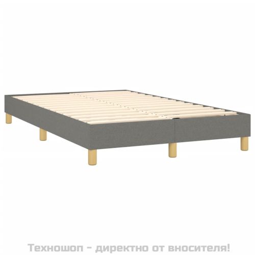 Боксспринг легло с матрак, тъмносиво, 120x200 см, плат