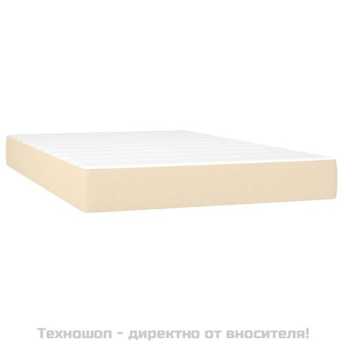 Боксспринг легло с матрак, кремаво, 120x200 см, плат