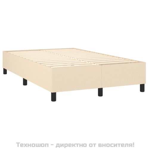Боксспринг легло с матрак, кремаво, 120x200 см, плат