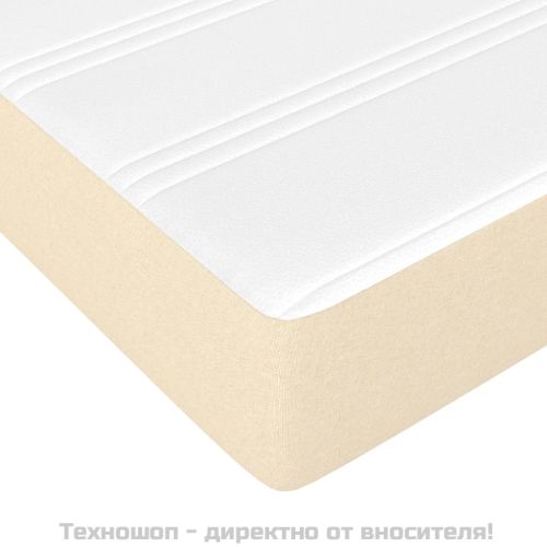 Боксспринг легло с матрак, кремаво, 100x200 см, плат
