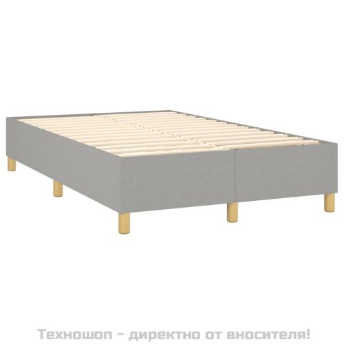 Боксспринг легло с матрак, светлосиво, 120x200 см, плат