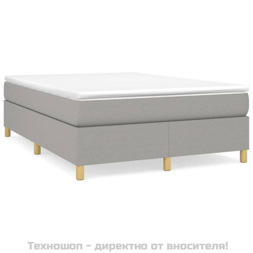 Боксспринг легло с матрак, светлосиво, 140x200 см, плат