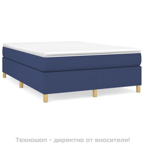 Боксспринг легло с матрак, синьо, 140x190 см, плат