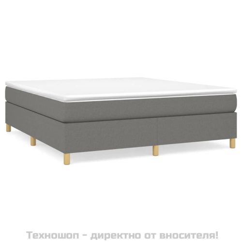 Боксспринг легло с матрак, тъмносиво, 180x200 см, плат