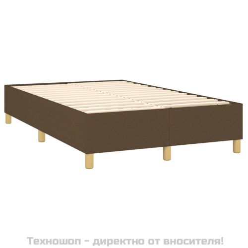 Боксспринг легло с матрак, тъмнокафяво, 120x200 см, плат