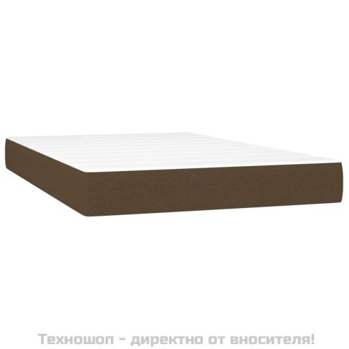 Боксспринг легло с матрак, тъмнокафяво, 120x200 см, плат