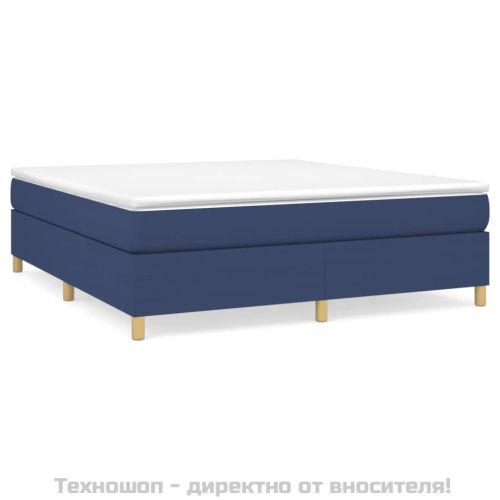 Боксспринг легло с матрак, синьо, 180x200 см, плат