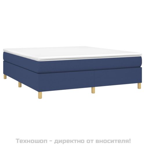 Боксспринг легло с матрак, синьо, 180x200 см, плат