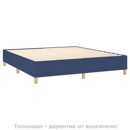 Боксспринг легло с матрак, синьо, 180x200 см, плат