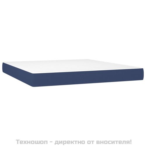 Боксспринг легло с матрак, синьо, 180x200 см, плат