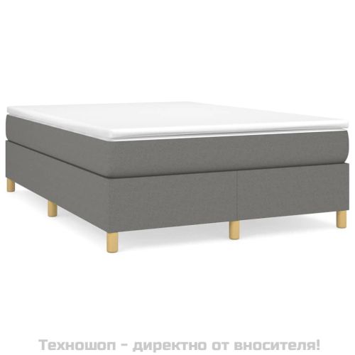 Боксспринг легло с матрак, тъмносиво, 140x200 см, плат