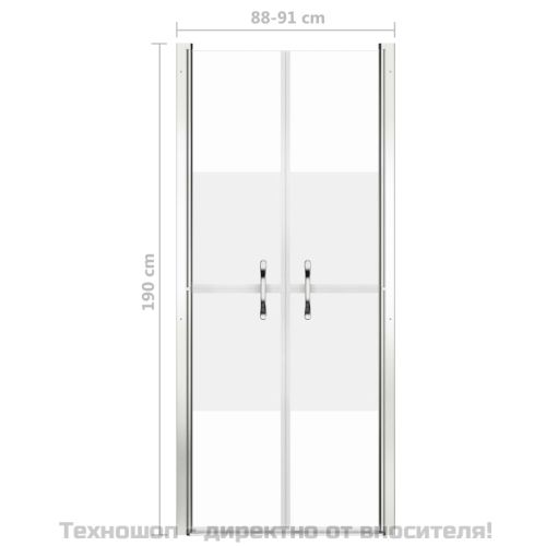 Врата за душ, полуматирано ESG стъкло, 91x190 см
