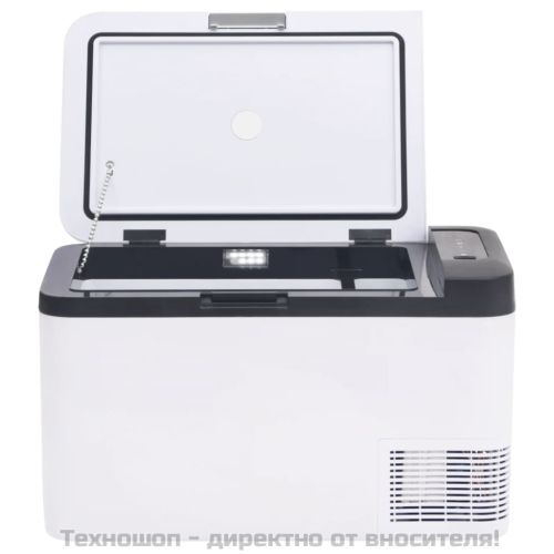 Хладилна кутия с дръжка черно и бяло 18 л PP и PE