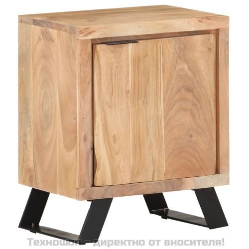 Нощно шкафче, 40х30х50 см, акациево дърво масив с живи ръбове