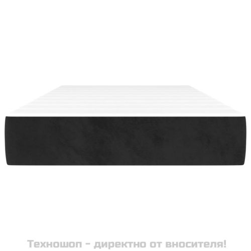 Матрак за легло с покет пружини средна твърдост черен 90x200x20 см кадифе