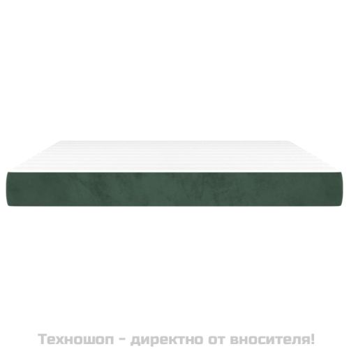 Матрак за легло с покет пружини средна твърдост тъмнозелен 180x200x20 см кадифе