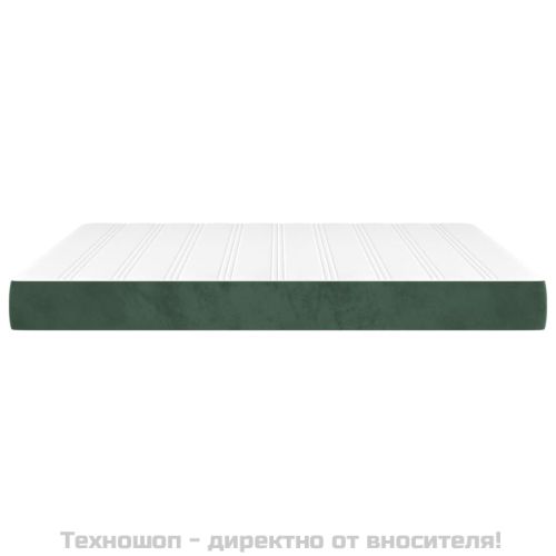 Матрак за легло с покет пружини средна твърдост тъмнозелен 180x200x20 см кадифе