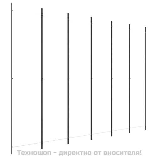 Параван за стая, 6 панела, бял, 300x220 см, текстил