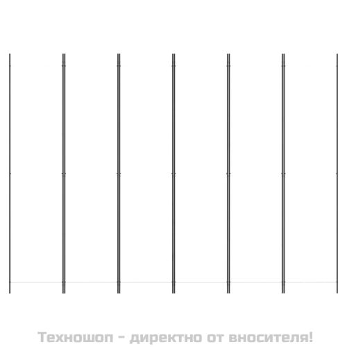 Параван за стая, 6 панела, бял, 300x220 см, текстил