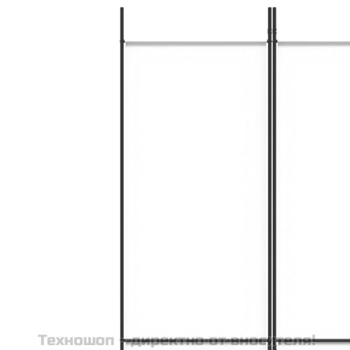 Параван за стая, 6 панела, бял, 300x220 см, текстил
