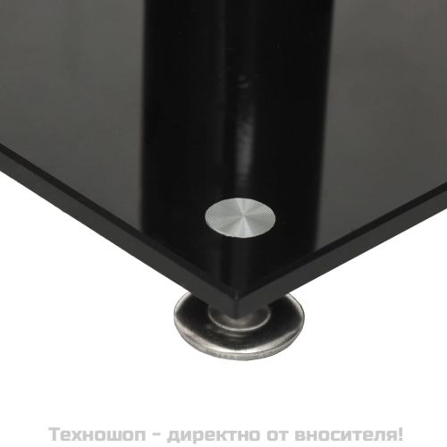 Стойки за тонколони 2 бр черни закалено стъкло дизайн 4 стълба