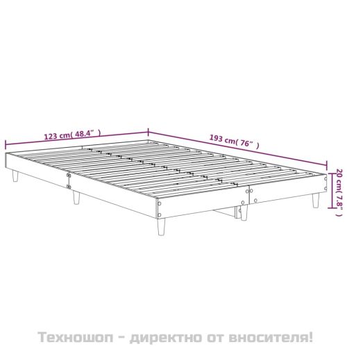 Рамка за легло, черна, 120x190 см, инженерно дърво